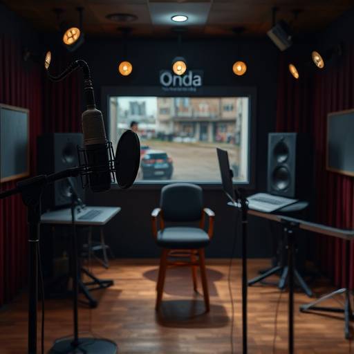 Interno dello studio di registrazione Onda Sonora Studio con microfoni e attrezzatura professionale